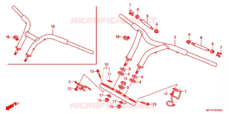 GUIDON - TE DE FOURCHE Honda MOTO 1300 VT 2013  VT1300CRAB