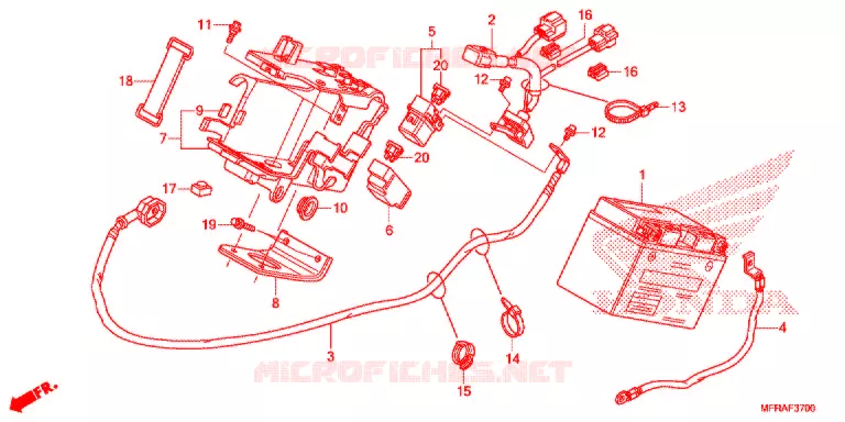 BATTERIE Honda MOTO 1300 VT 2013  VT1300CRAD