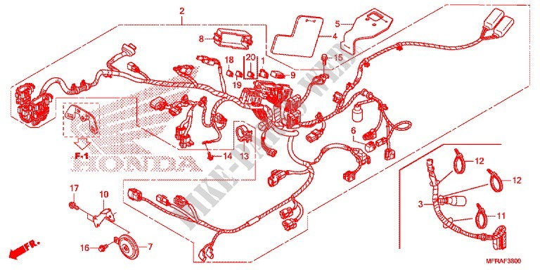 FAISCEAU DES FILS (VT1300CRA/CR/CSA/CS/CTA/CT) pour Honda VT 1300 STATELINE ABS BLACK de 2013