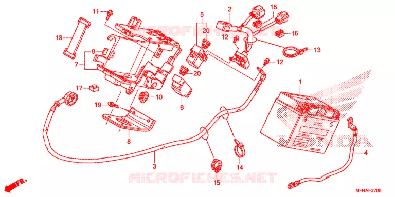 BATTERIE Honda MOTO 1300 VT 2013  VT1300CRAD