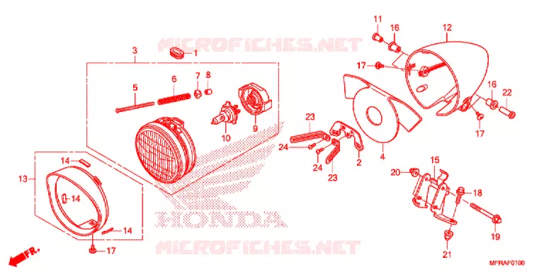 PHARE Honda MOTO 1300 VT 2013  VT1300CRAD