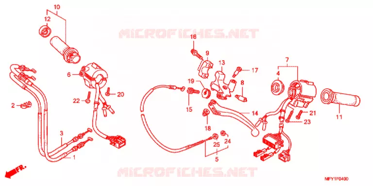 LEVIER DE GUIDON - CABLE - COMMODO Honda MOTO 1300 VT 2014  VT1300CRB