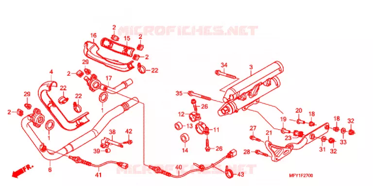 SILENCIEUX D'ECHAPPEMENT Honda MOTO 1300 VT 2013  VT1300CRB