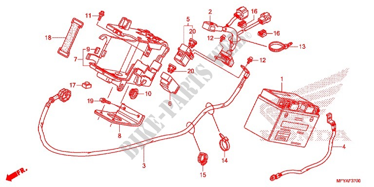BATTERIE pour Honda VT 1300 C STATELINE de 2012
