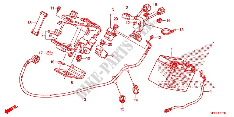 BATTERIE pour Honda VT 1300 STATELINE de 2015