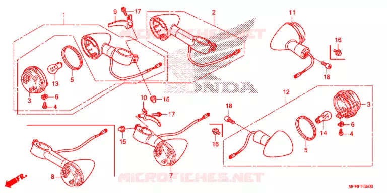 CLIGNOTANT Honda MOTO 1300 VT 2015  VT1300CRF