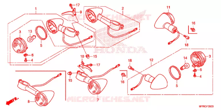 CLIGNOTANT Honda MOTO 1300 VT 2016  VT1300CRG