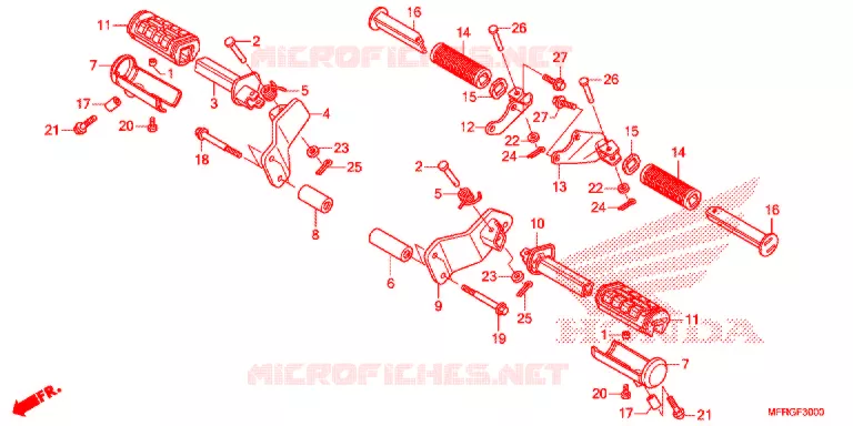 REPOSE PIED (VT1300CR/CRA) Honda MOTO 1300 VT 2016  VT1300CRG