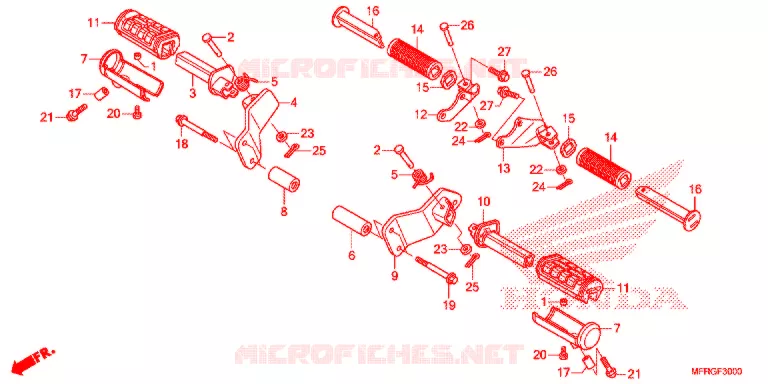 REPOSE PIED (VT1300CR/CRA) Honda MOTO 1300 VT 2016  VT1300CRG