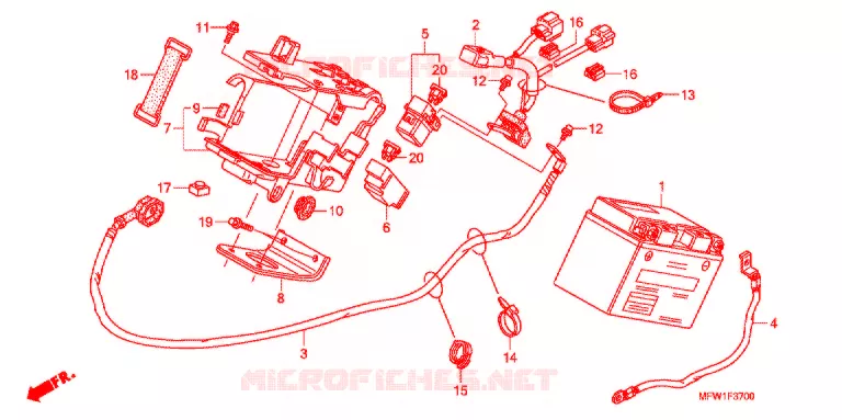 BATTERIE Honda MOTO 1300 VT 2010  VT1300CSA