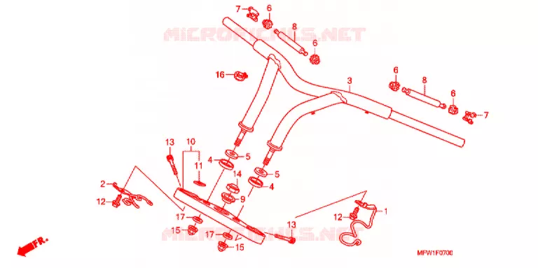 GUIDON - TE DE FOURCHE Honda MOTO 1300 VT 2010  VT1300CSA