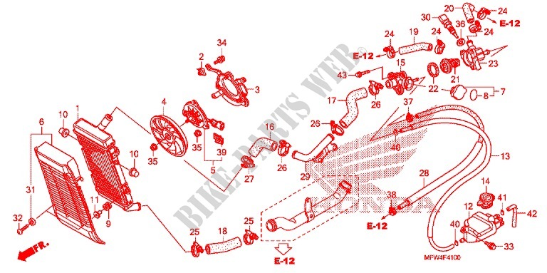 RADIATEUR pour Honda VT 1300 SABRE de 2010