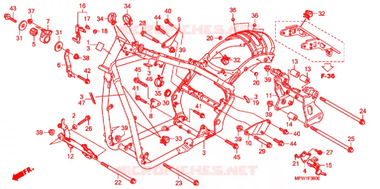 CADRE Honda MOTO 1300 VT 2010  VT1300CSAA