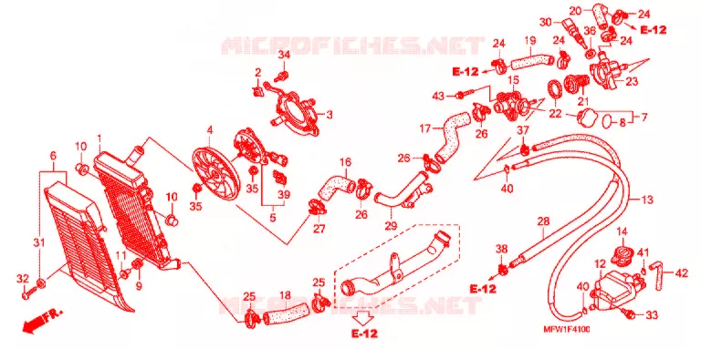 RADIATEUR Honda MOTO 1300 VT 2010  VT1300CSAA