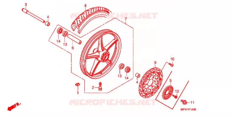 ROUE AVANT Honda MOTO 1300 VT 2010  VT1300CSAA