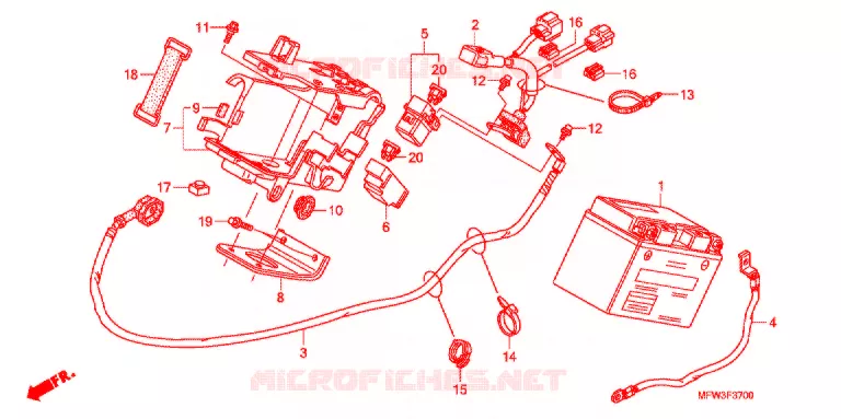 BATTERIE Honda MOTO 1300 VT 2010  VT1300CSAA