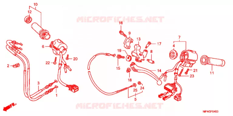 LEVIER DE GUIDON - CABLE - COMMODO Honda MOTO 1300 VT 2010  VT1300CSAA