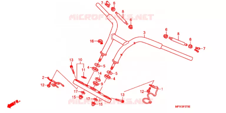 GUIDON - TE DE FOURCHE Honda MOTO 1300 VT 2010  VT1300CSAA