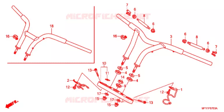 GUIDON - TE DE FOURCHE Honda MOTO 1300 VT 2013  VT1300CSAB