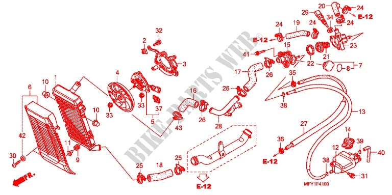 RADIATEUR pour Honda VT 1300 SABRE ABS de 2011