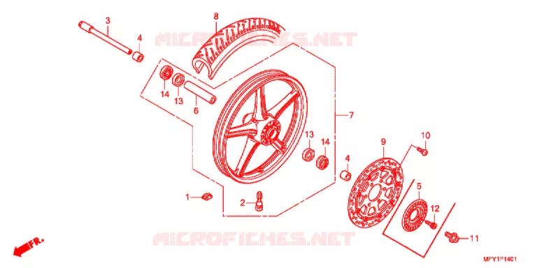 ROUE AVANT (VT1300CS/CSA) Honda MOTO 1300 VT 2012  VT1300CSAB