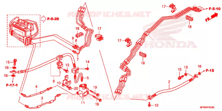 DURITES DE FREIN (VT1300CRA/CSA/CTA) Honda MOTO 1300 VT 2013  VT1300CSAD