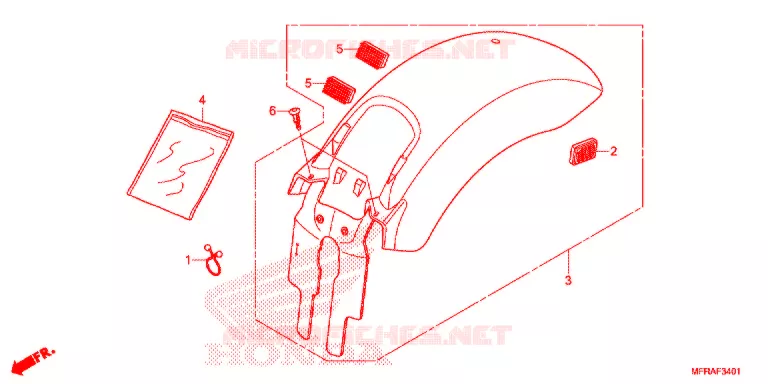 GARDE-BOUE ARRIERE (VT1300CSA/CS) Honda MOTO 1300 VT 2013  VT1300CSAD
