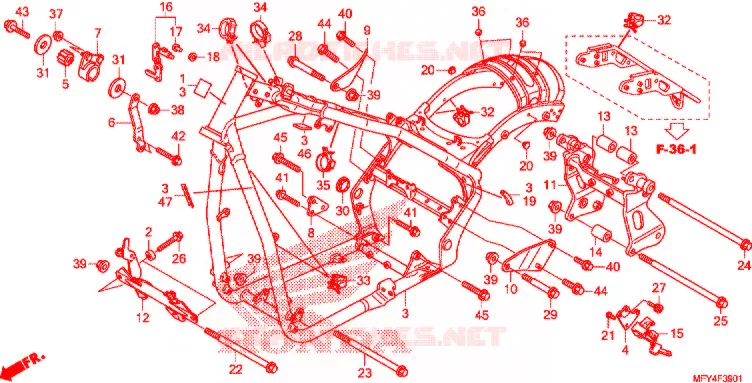 CADRE (VT1300CS/CSA) Honda MOTO 1300 VT 2011  VT1300CSB_A