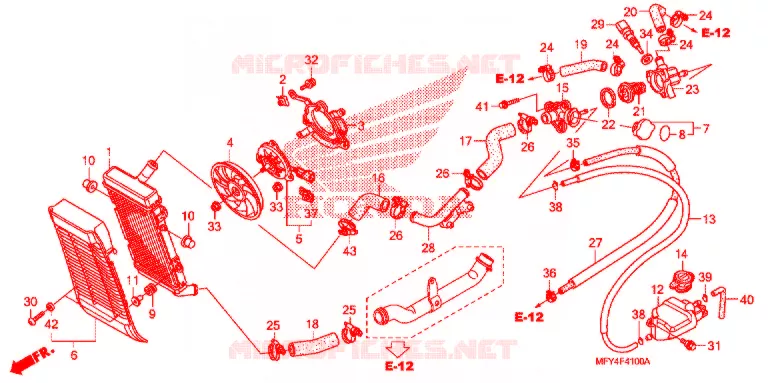 RADIATEUR Honda MOTO 1300 VT 2011  VT1300CSB_A