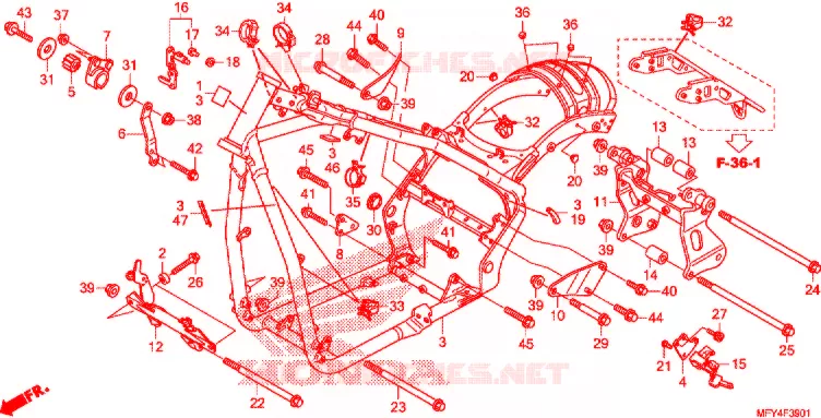 CADRE (VT1300CS/CSA) Honda MOTO 1300 VT 2011  VT1300CSB_A