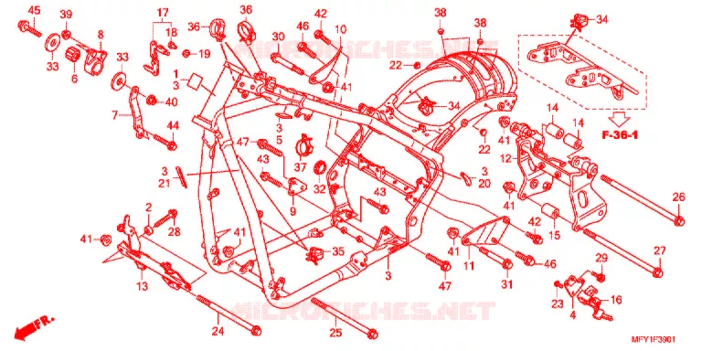 CADRE (VT1300CS/CSA) Honda MOTO 1300 VT 2012  VT1300CSB_J