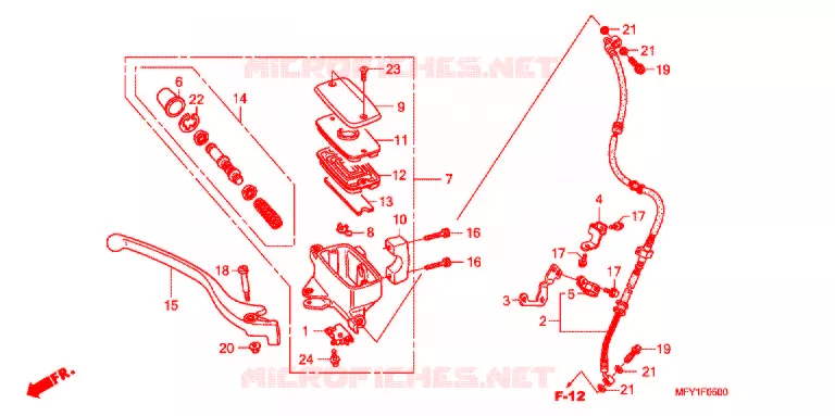 MAITRE CYLINDRE DE FREIN AVANT Honda MOTO 1300 VT 2011  VT1300CSB_J