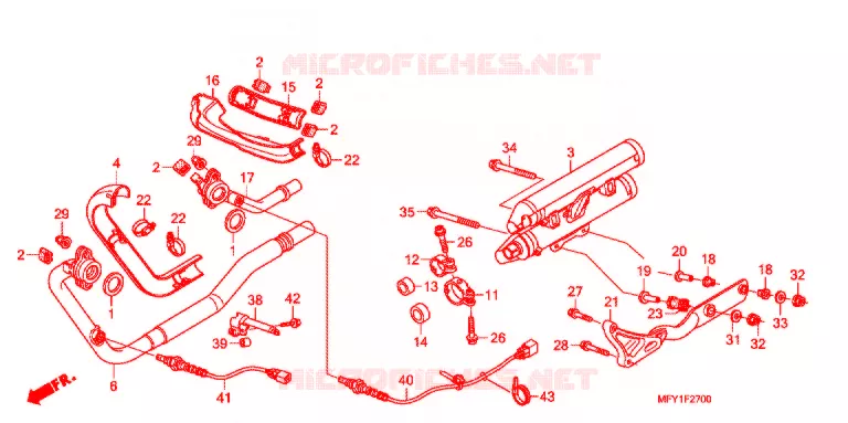 SILENCIEUX D'ECHAPPEMENT Honda MOTO 1300 VT 2012  VT1300CSB_J