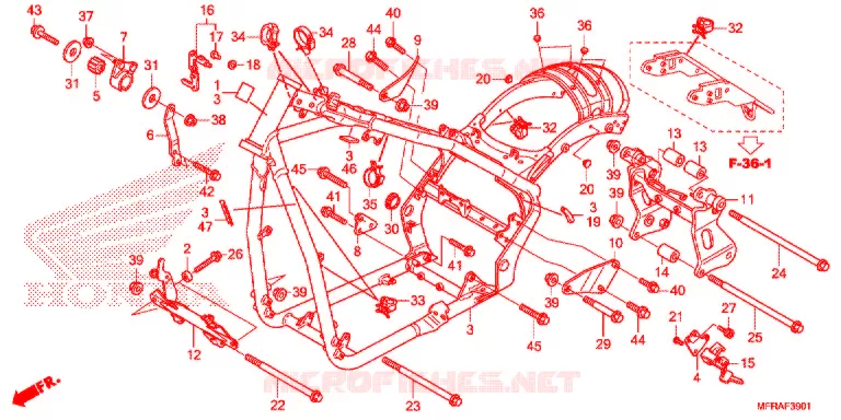 CADRE (VT1300CSA/CS) Honda MOTO 1300 VT 2013  VT1300CSD