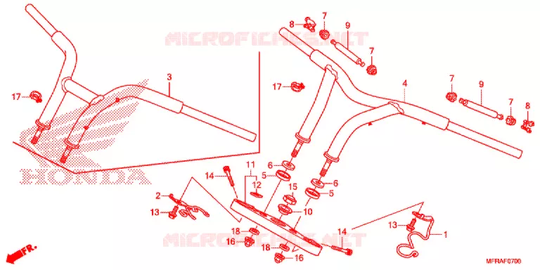 GUIDON - TE DE FOURCHE (VT1300CRA/CR/CSA/CS/CTA/CT) Honda MOTO 1300 VT 2013  VT1300CSD