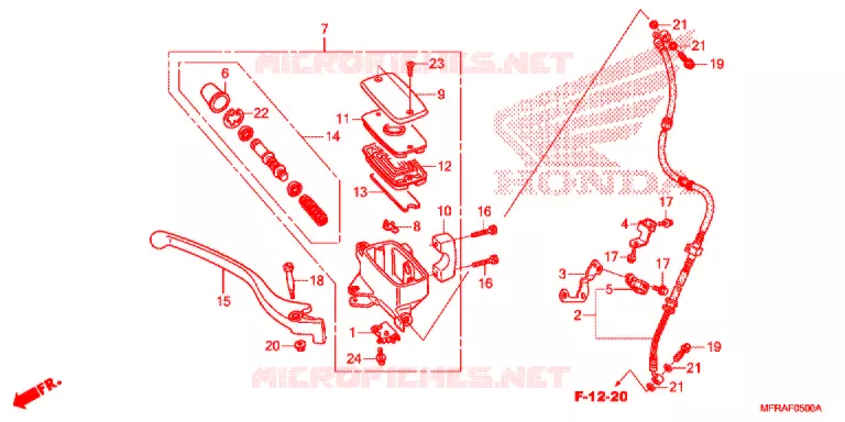 MAITRE CYLINDRE DE FREIN AVANT (VT1300CR/CS/CT/CX) Honda MOTO 1300 VT 2013  VT1300CSD