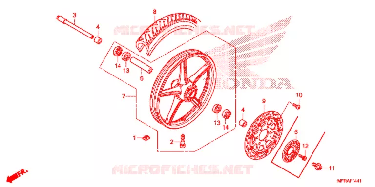 ROUE AVANT (VT1300CSA/CS) Honda MOTO 1300 VT 2013  VT1300CSD