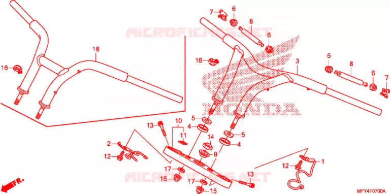 GUIDON - TE DE FOURCHE Honda MOTO 1300 VT 2010  VT1300CTA