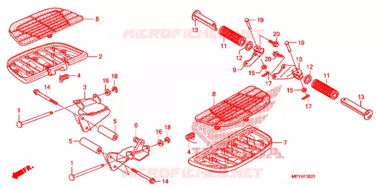REPOSE PIED (VT1300CT/CTA) Honda MOTO 1300 VT 2010  VT1300CTA