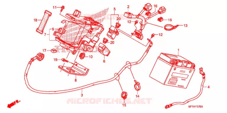 BATTERIE Honda MOTO 1300 VT 2011  VT1300CTAB