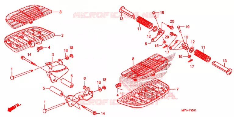 REPOSE PIED (VT1300CT/CTA) Honda MOTO 1300 VT 2011  VT1300CTAB