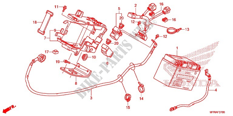 BATTERIE pour Honda VT 1300 INTERSTATE ABS de 2013