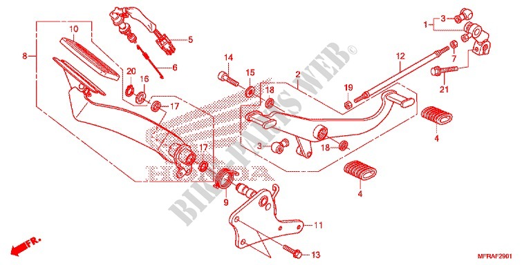 PEDALE (VT1300CTA/CT) pour Honda VT 1300 INTERSTATE ABS de 2013