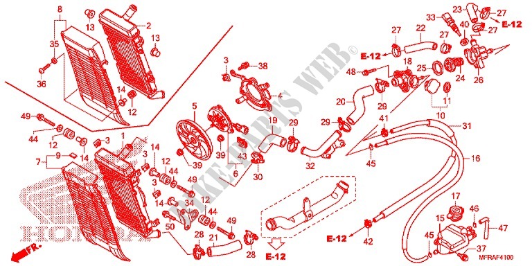 RADIATEUR pour Honda VT 1300 INTERSTATE ABS de 2013