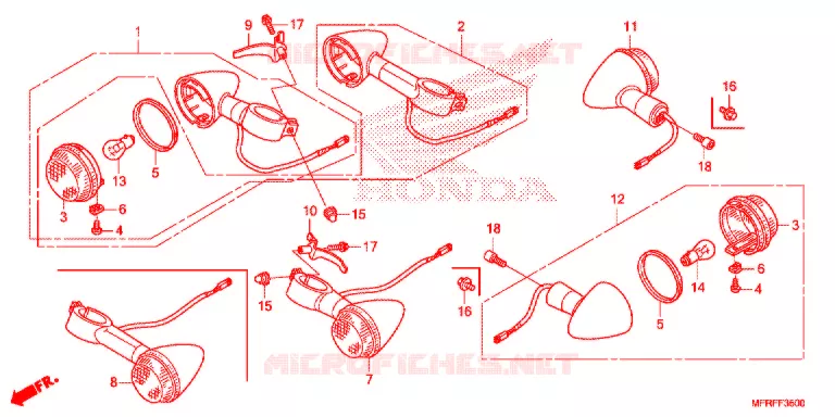 CLIGNOTANT Honda MOTO 1300 VT 2018  VT1300CTAF
