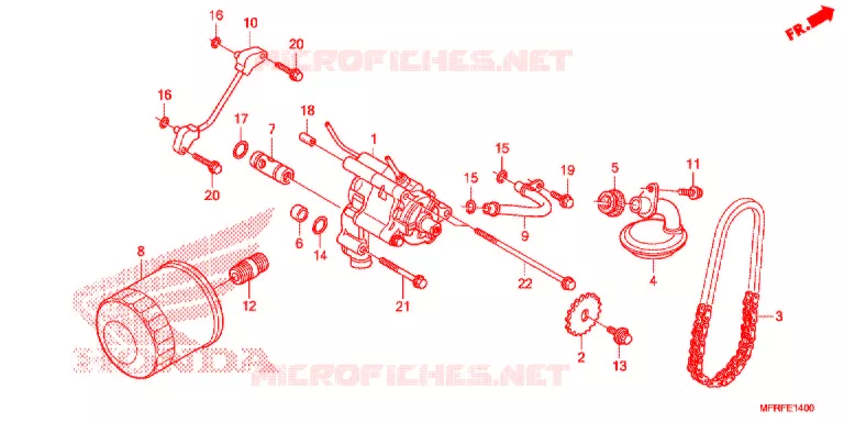 FILTRE A HUILE - POMPE A HUILE Honda MOTO 1300 VT 2019  VT1300CTAF