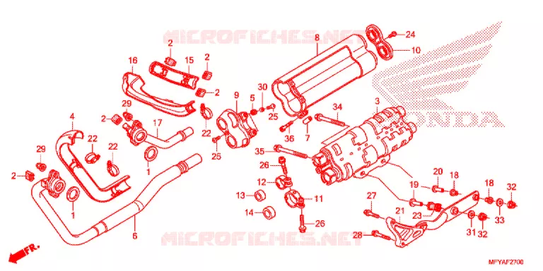 SILENCIEUX D'ECHAPPEMENT Honda MOTO 1300 VT 2012  VT1300CTC