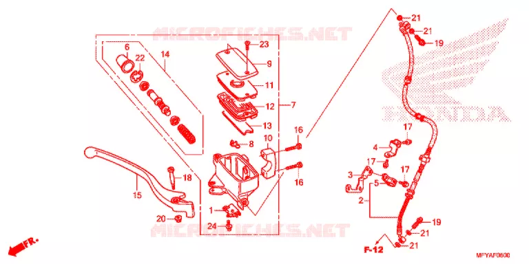 MAITRE CYLINDRE DE FREIN AVANT Honda MOTO 1300 VT 2012  VT1300CTC