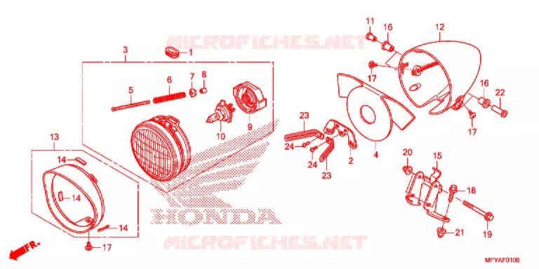 PHARE Honda MOTO 1300 VT 2012  VT1300CTC