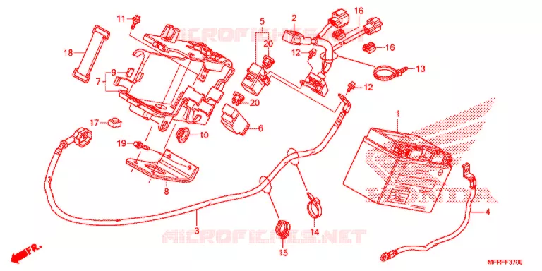 BATTERIE Honda MOTO 1300 VT 2015  VT1300CTF